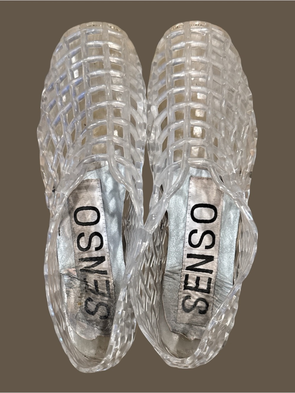 SENSO Clear Woven‎ Jelly Slip-On Flats